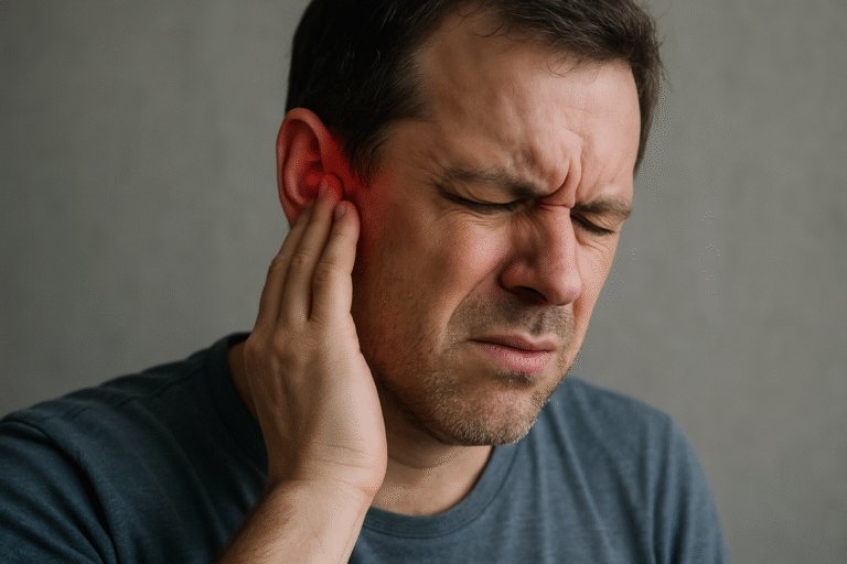 A man having tinnitus symptoms