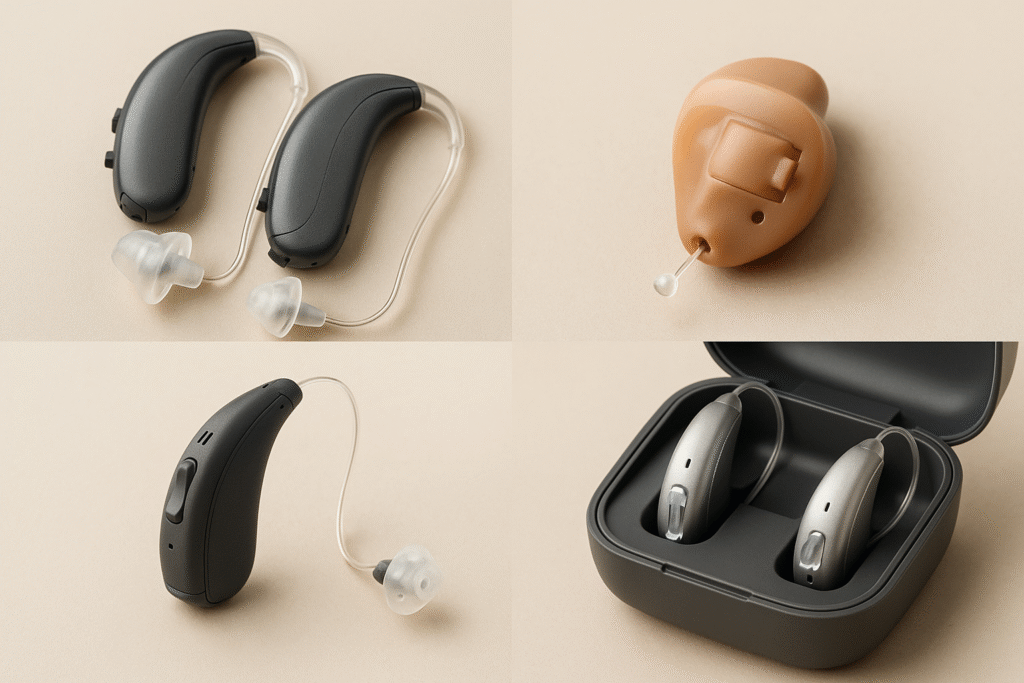 4 different kinds of hearing devices